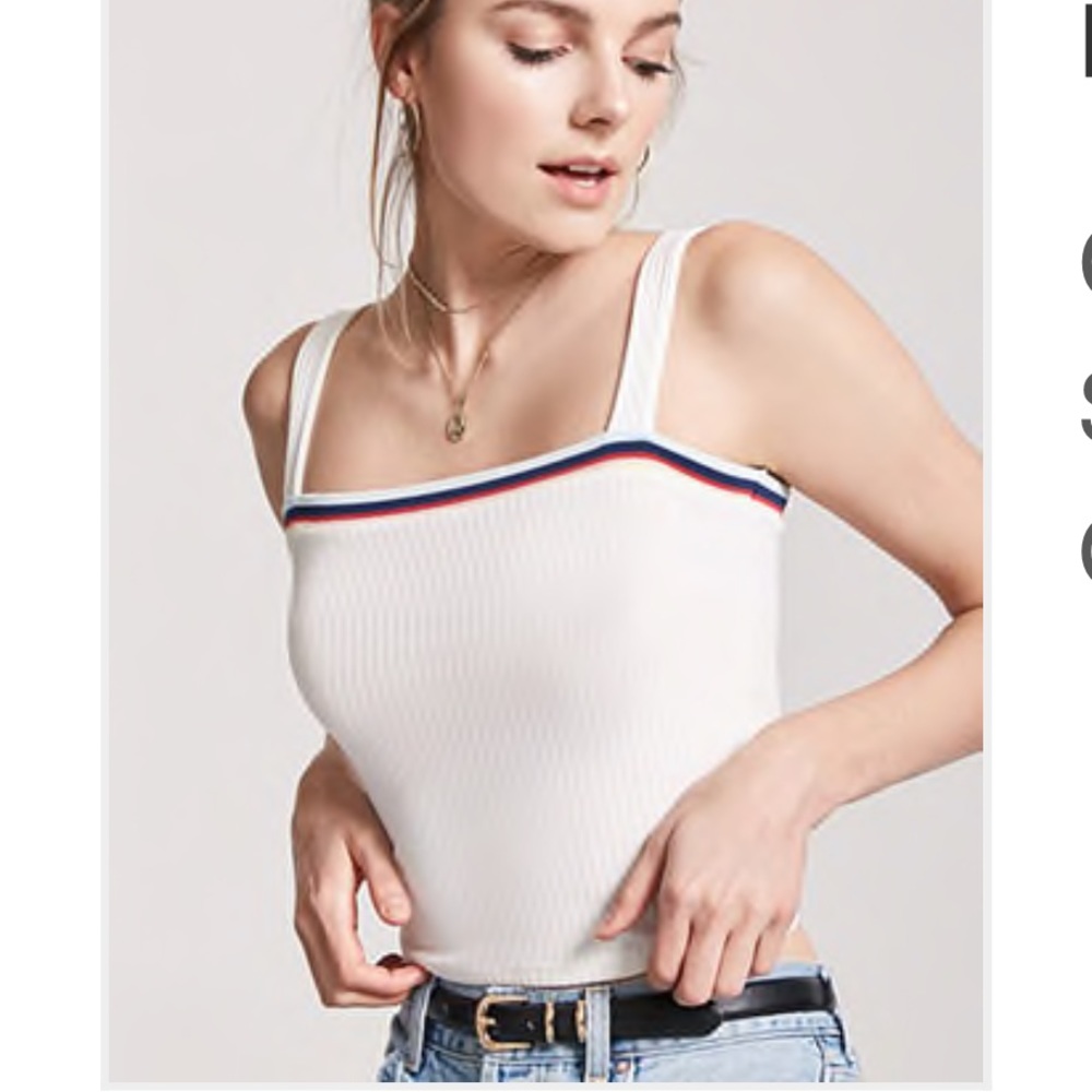 Ribbed Stripe Trim Cami